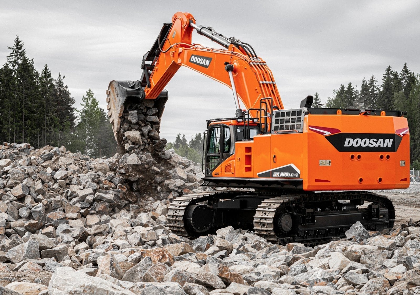 Used Excavator working on construction site