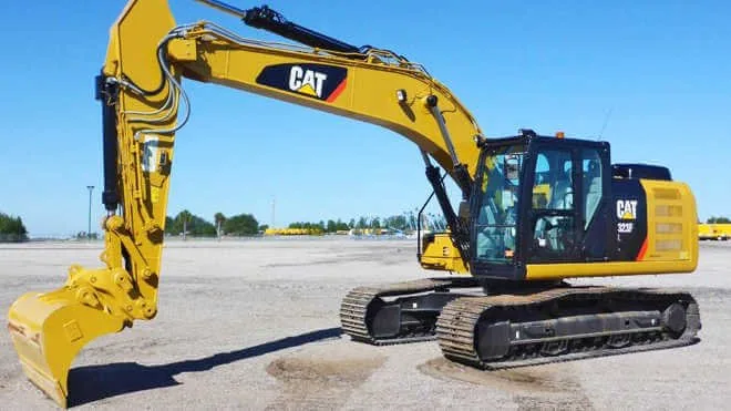 Excavator beginning excavation