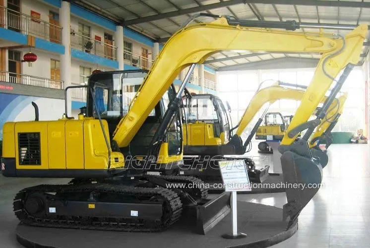 Chinese excavator in showroom