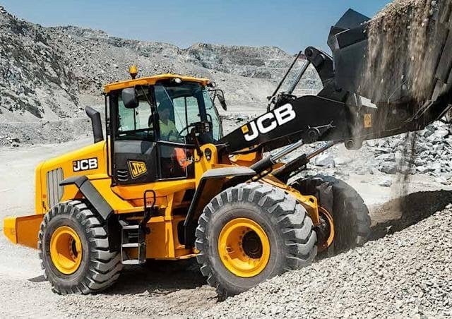 Wheel loader working in construction site