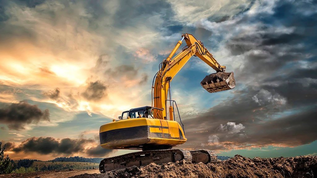 a used mini excavator on the mountain