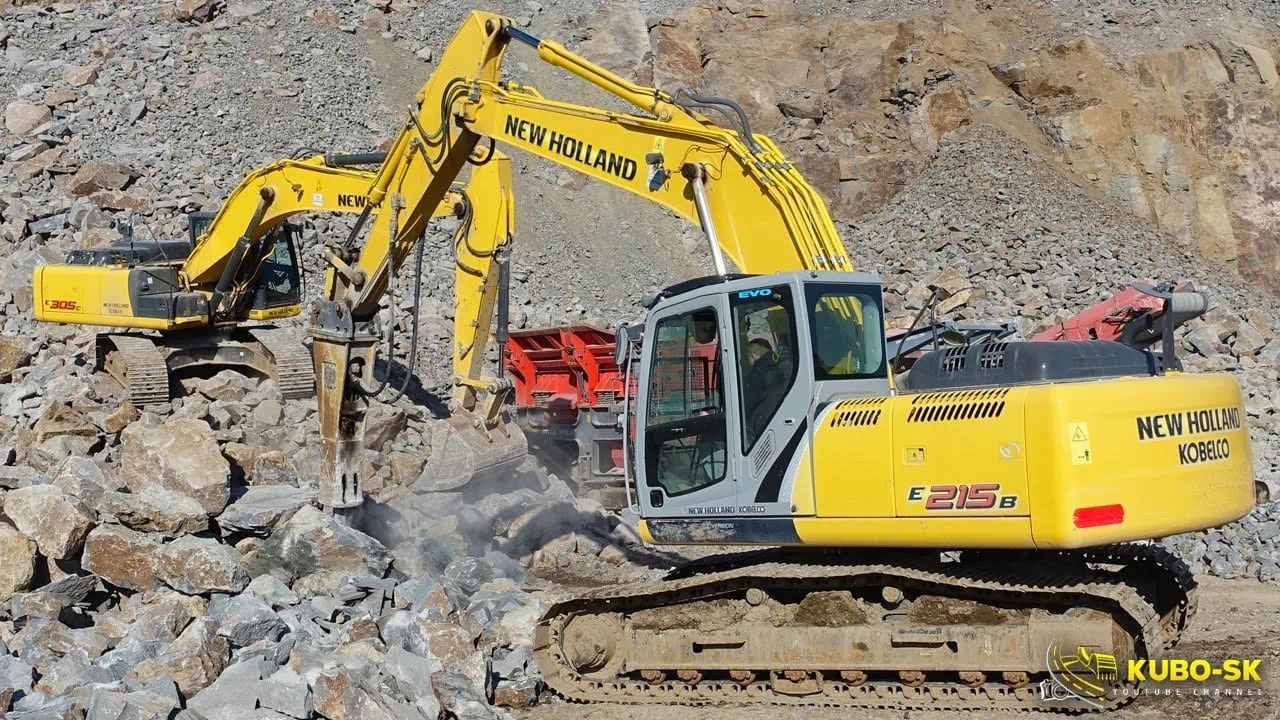 excavator in quarry