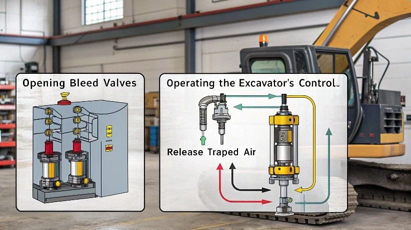 How to Get Air Out of Hydraulic System in Used Excavators